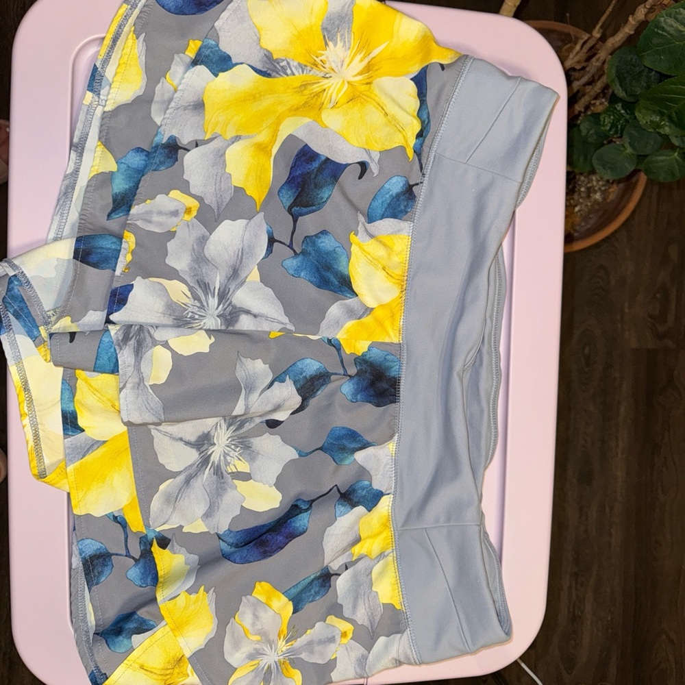 Grey Floral Athletic Shorts